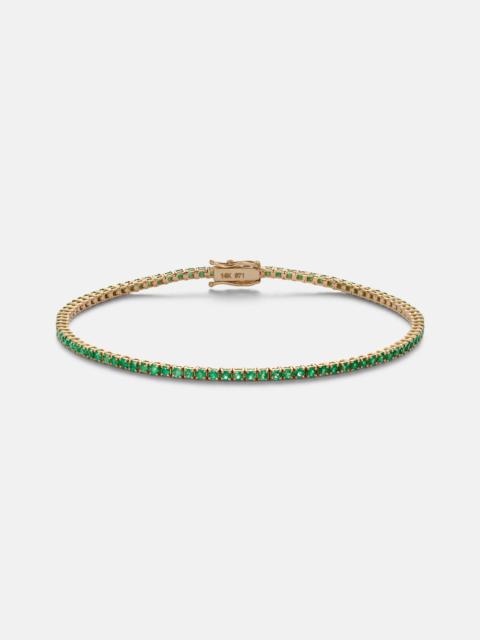STONE AND STRAND Tennis 14kt gold (585/1000) bracelet with emerald
