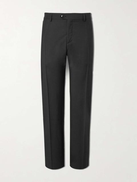 Straight-Leg Pleated Virgin Wool and Mohair-Blend Suit Trousers