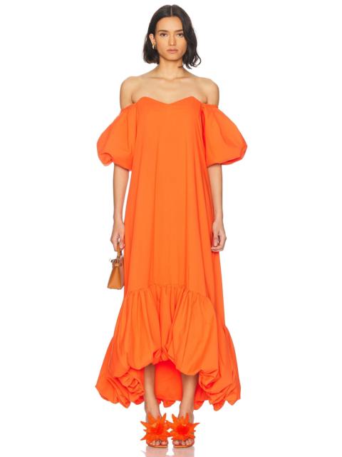 CAROLINE CONSTAS Lucia High Low Bubble Hem Midi Dress