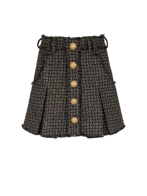 Balmain Lurex tweed pleated skirt
