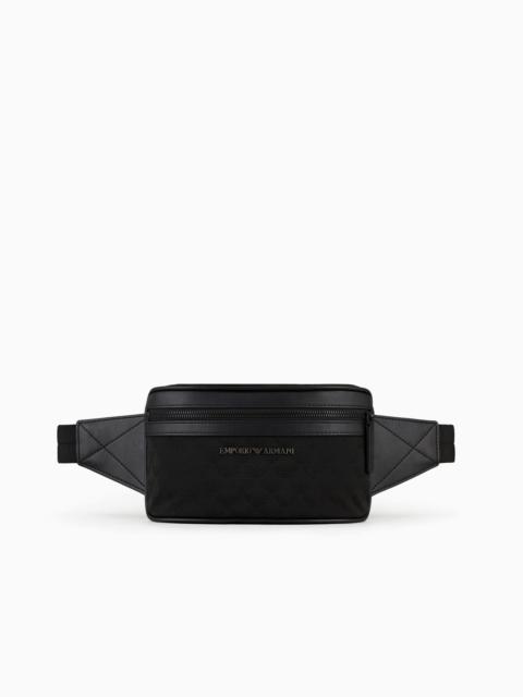 EMPORIO ARMANI NYLON BELT BAG WITH ALL-OVER JACQUARD EAGLE