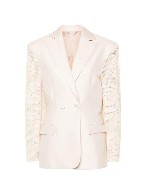 crochet-panel blazer