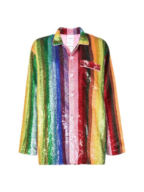 ASHISH Rainbow sequin pyjama blouse