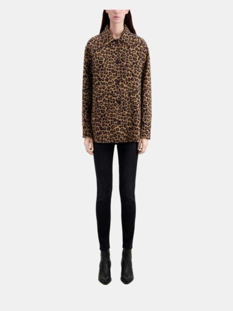 The Kooples LEOPARD OVERSHIRT JACKET IN WOOL BLEND