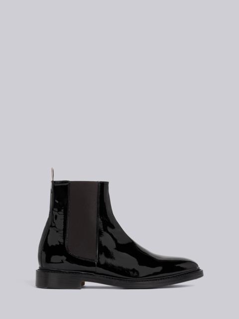 Thom Browne Black Soft Patent Leather 4-Bar Chelsea Boot