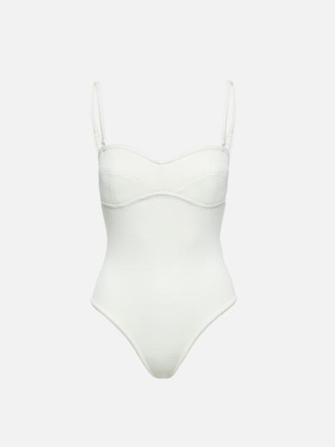 Bottega Veneta Textured Nylon Bustier Bodysuit