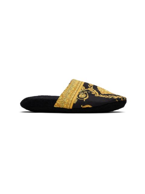 VERSACE Black 'I Heart Baroque' Slippers