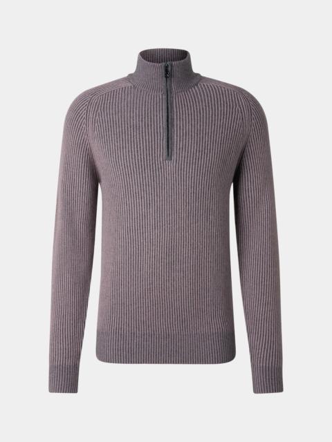BOGNER Dwayne Virgin Wool and Cashmere Turtleneck in Mauve/Gray