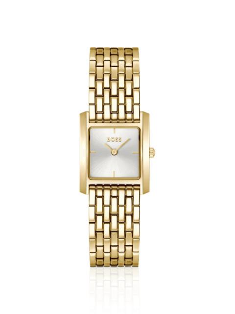BOSS GOLD-TONE WATCH WITH SQUARE CASE
