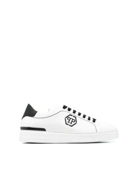 low-top leather sneakers