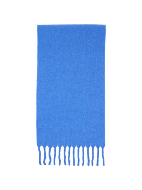 Lanvin Blue Fluffy Label Scarf