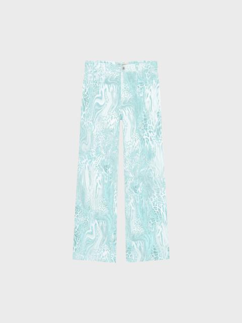 Blumarine COTTON BULL JEANS WITH LIQUID LEOPARD PRINT