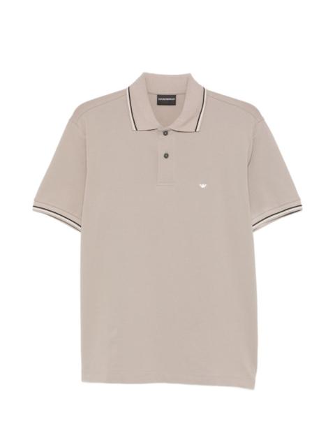 EMPORIO ARMANI piped cotton polo shirt