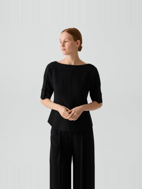 Theory Boatneck Top in Admiral Crepe