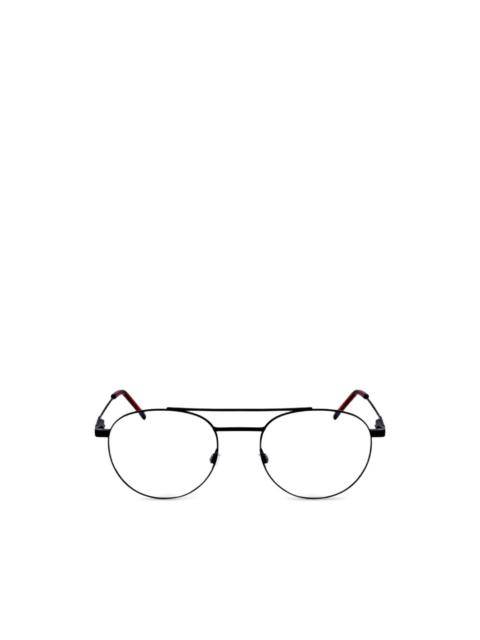 HUGO double-bridge round-frame glasses