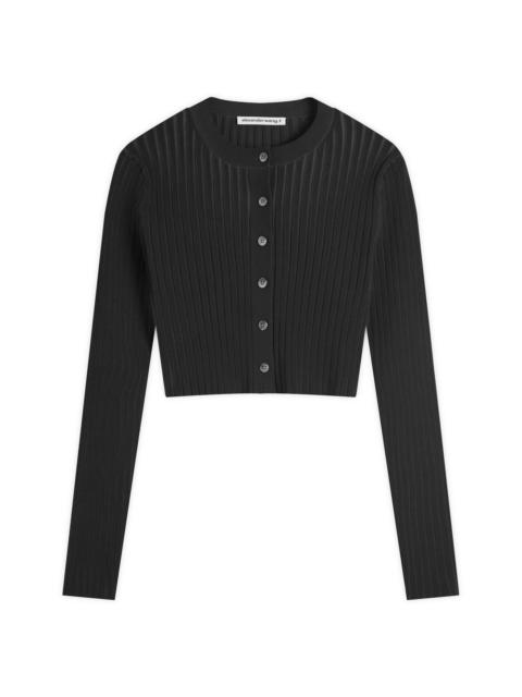 Alexander Wang Alexander Wang Ribbed Logo Cardigan