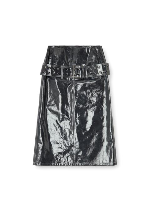 Diesel PATENT-LEATHER MIDI SKIRT WITH BELT