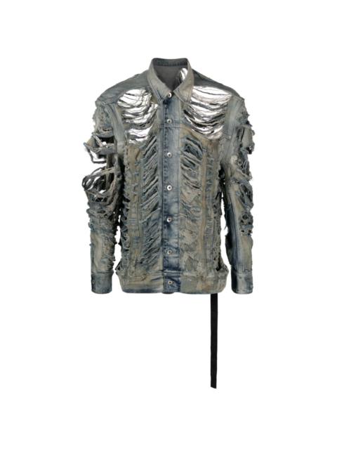 Shredded denim jacket