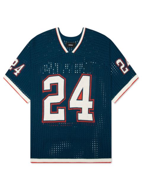 NAHMIAS 24 V NECK KNIT JERSEY - OCEAN
