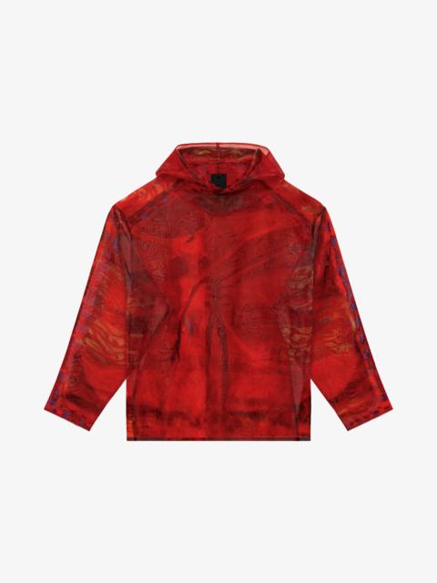 Givenchy OVERSIZED HOODIE IN TRANSPARENT NYLON WITH DEVIL PRINT