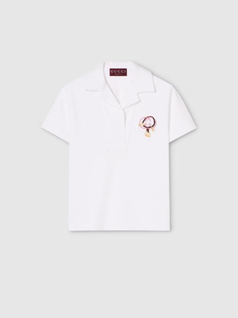 GUCCI Cotton piquet polo shirt with embroidery