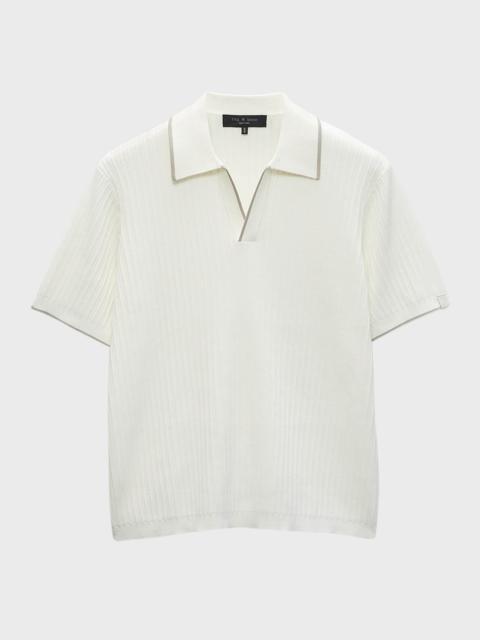 Men's Harbor Ribbed Johnny Collar Polo Shirt