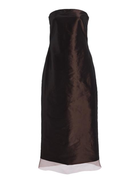 KALLMEYER Lizzy Silk Midi Dress brown