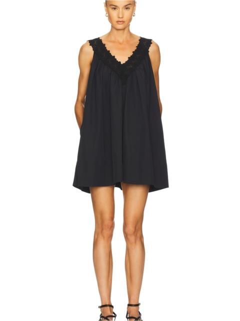 HELSA Mini Dress With Lace in Tech Poplin
