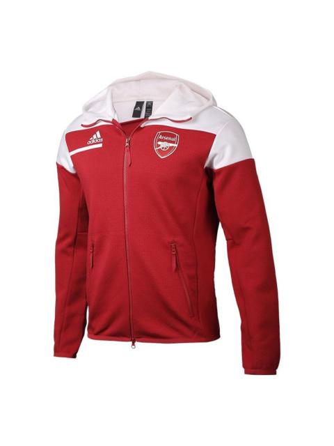 adidas Afc Zne 20-21 Season Arsenal Hooded Jacket Red White GN4760