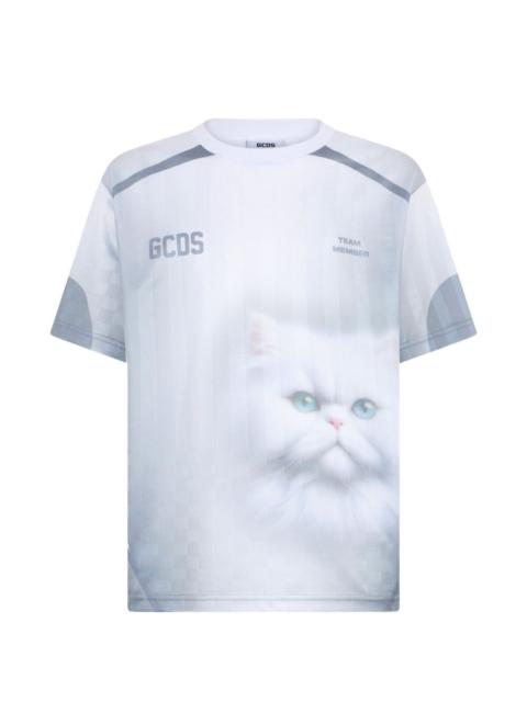 GCDS cat-print T-shirt