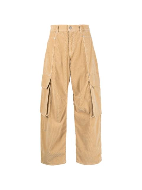 corduroy cotton cargo trousers