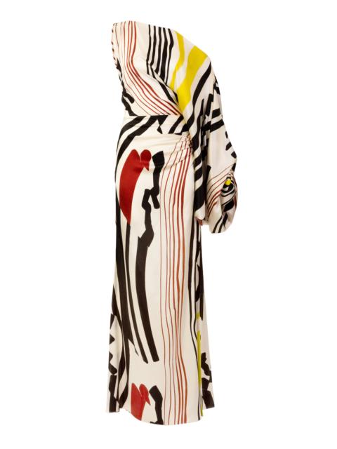 SILVIA TCHERASSI Dotty Asymmetric Silk Dress multi
