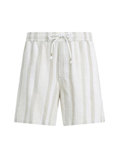 Joe's Jeans Men's Cabana Dobby Striped Cotton-Linen Shorts - Grey Stripe
