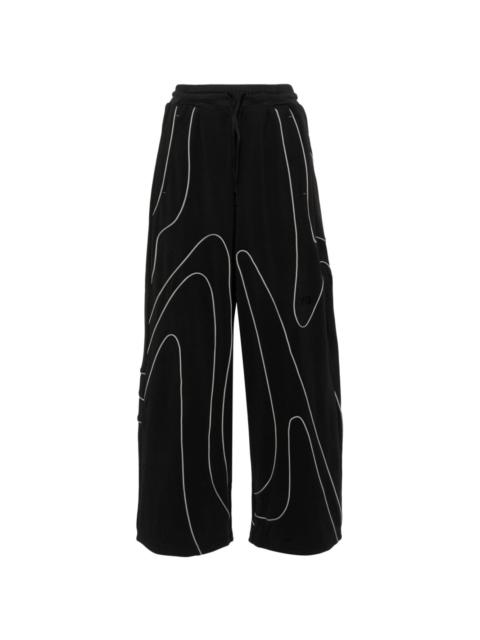 piping-detail jersey trousers