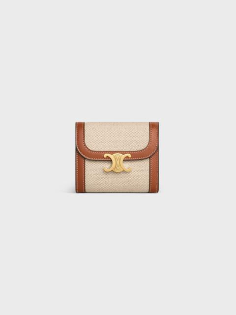 CELINE Small Wallet TRIOMPHE in textile and calfskin
