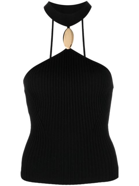 SIMKHAI halterneck ribbed-knit top