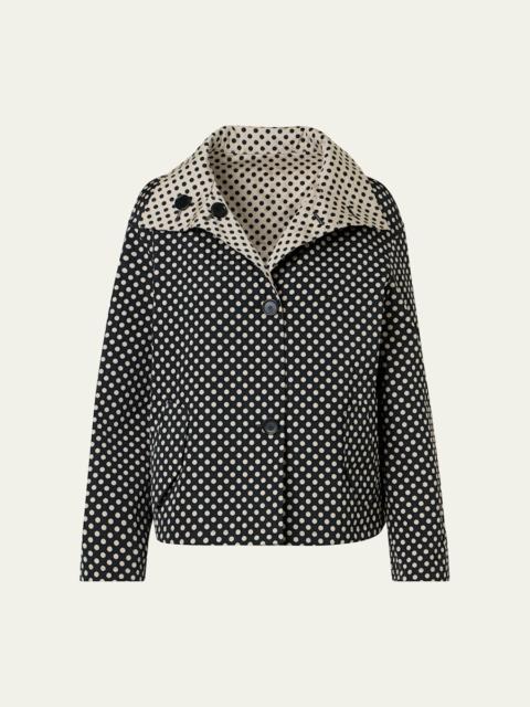 AKRIS Polka-Dot Single-Breasted Jacket
