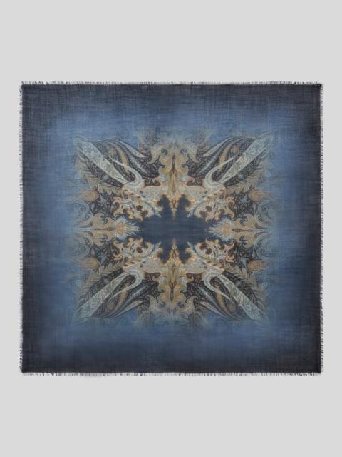 Etro WOOL AND SILK SCARF WITH FADED FLORAL PAISLEY MOTIF