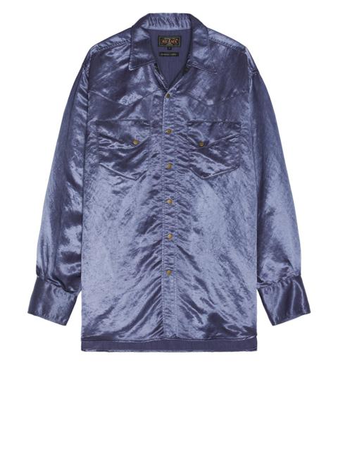 BEAMS PLUS Western Shirt Broken Nylon Satin