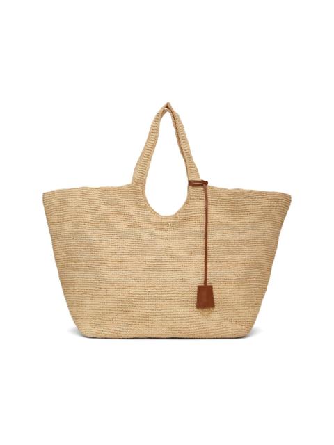ANINE BING Beige Lili Raffia Tote