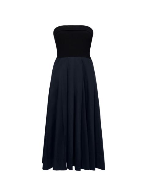 strapless cotton midi dress