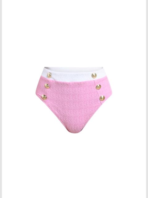 L'AGENCE Women's Colorblock Chic Vanessa High-Waisted Bikini Bottom - Blush