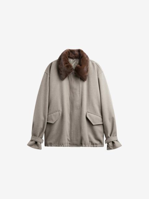 The Frankie Shop Hemavan Faux Fur Lined Jacket - Taupe