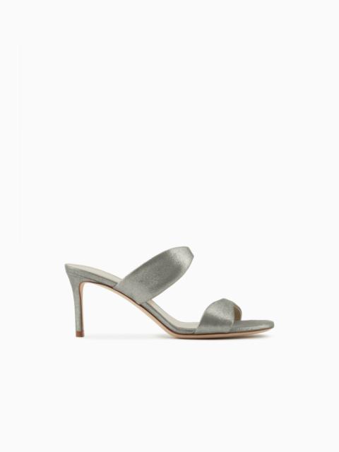 GIORGIO ARMANI LIQUID SUEDE SANDALS WITH HEEL