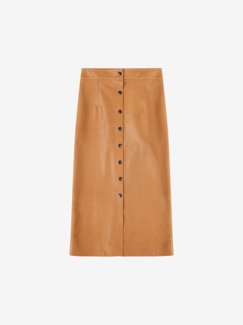 BLEHOR LEATHER MIDI SKIRT