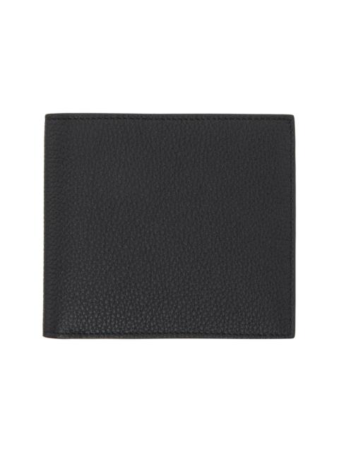 Thom Browne Black Soft Pebble Grain Leather Billfold Wallet