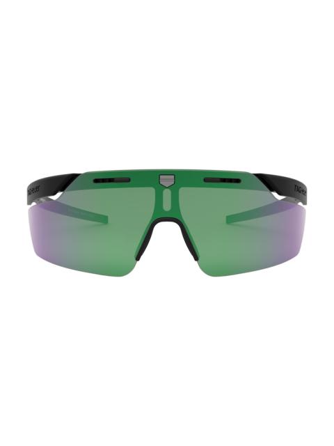 TAG Heuer Men's Shield Pro 149MM Athletic Mask Sunglasses - Black Green Mirror