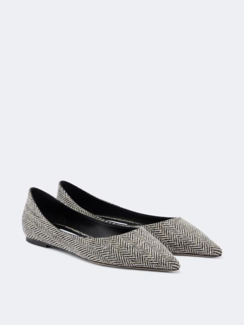 JIMMY CHOO Love herringbone ballet flats