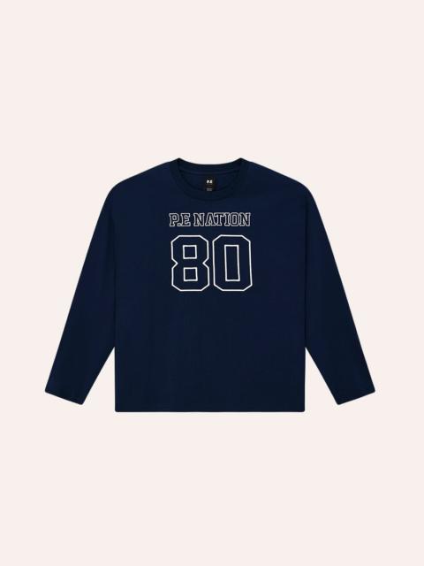 P.E NATION OVERSIZED LONG SLEEVE TEE IN DARK NAVY