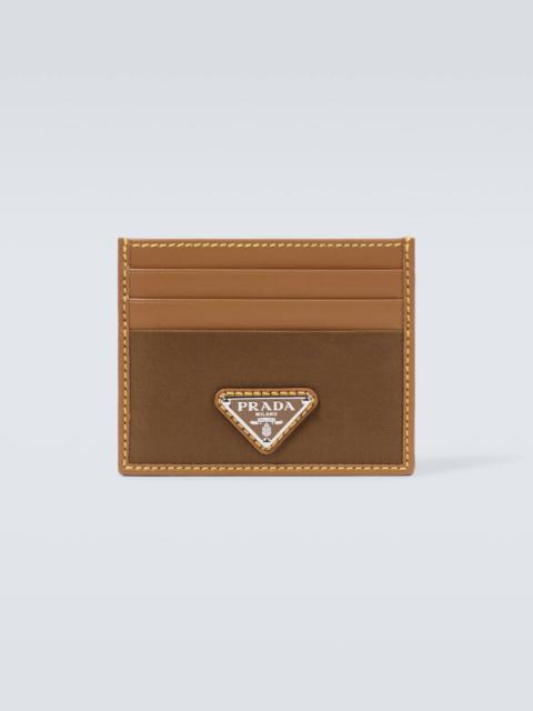 Prada Re-Nylon leather-trimmed card case